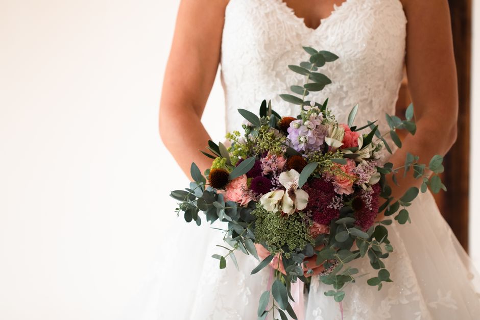 Bridal bouquet floral design coordinated by an event planner